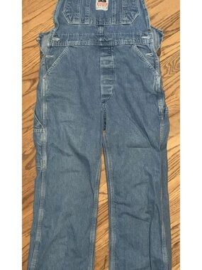 Vintage Bubba Brand Extra High Grade Denim Bib Overalls Dark Wash Workwear Sz S